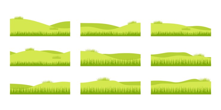Vecteur illustration de l'ensemble de champs verts