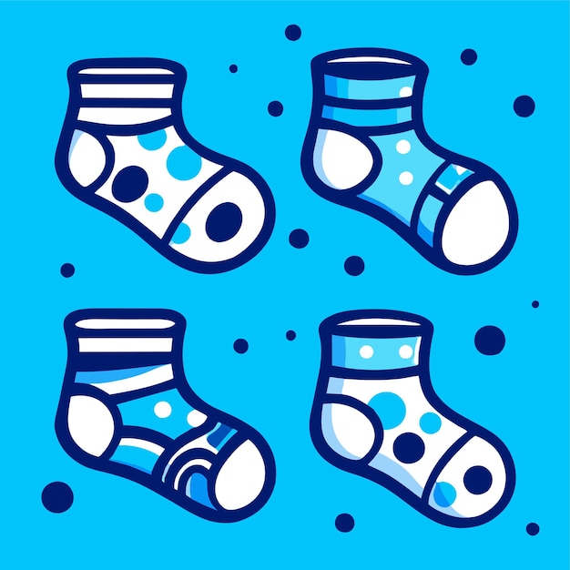 Illustration D'un Ensemble De Chaussettes Bleues Pour Bébés