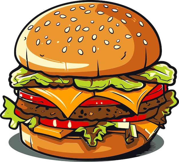 Vecteur illustration de l'ensemble graphique vectoriel des hamburgers