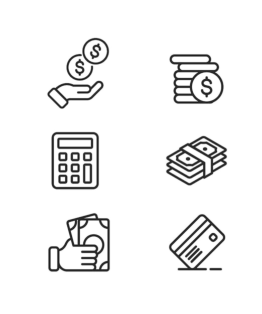 Illustration de l'ensemble des icônes bancaires et monétaires