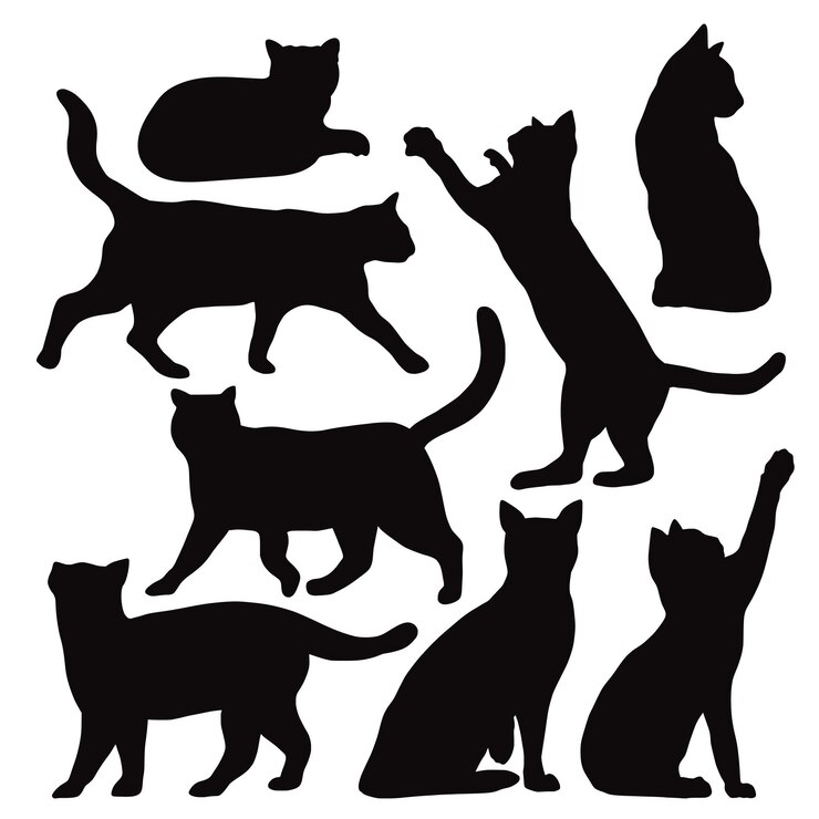 Vecteur illustration d'un ensemble de silhouettes d'animaux dessinées à la main