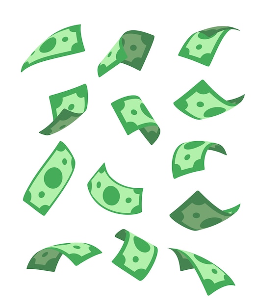 Illustration de l'ensemble de stocks de dollars volants