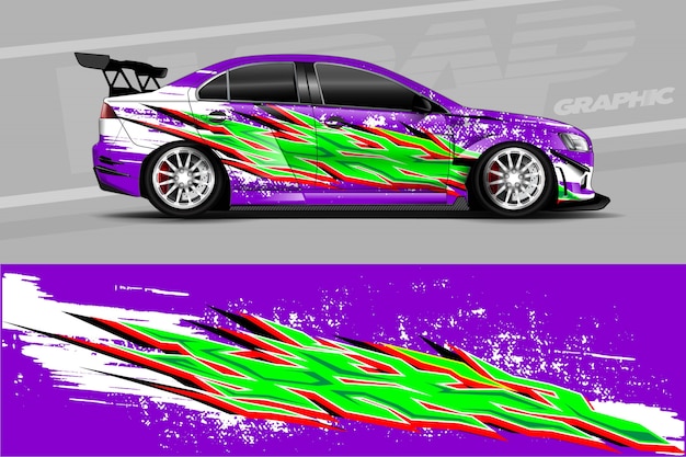 Vecteur illustration d'enveloppe de décalque de voiture