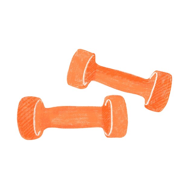 Illustration De L'équipement De Fitness Haltères Couleur Orange Isolé Sur Fond Blanc