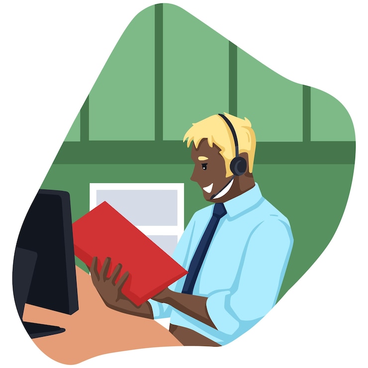 Vecteur illustration de l'espace de travail des employés de bureau