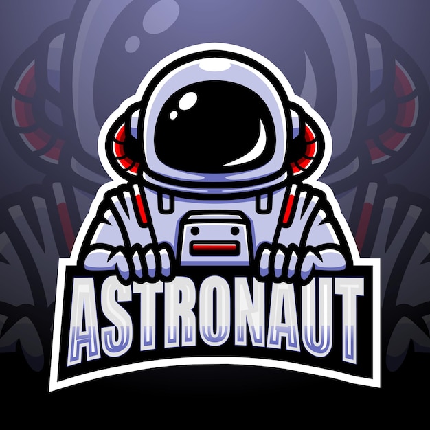 Vecteur illustration d'esport mascotte astronaute