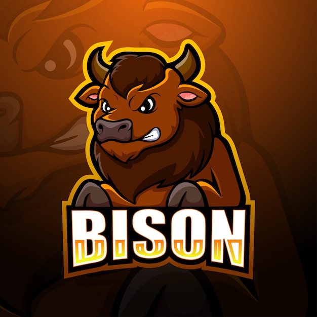 Illustration Esport De Mascotte De Bison