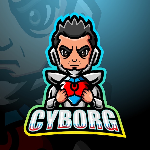 Illustration d'esport mascotte cyborg