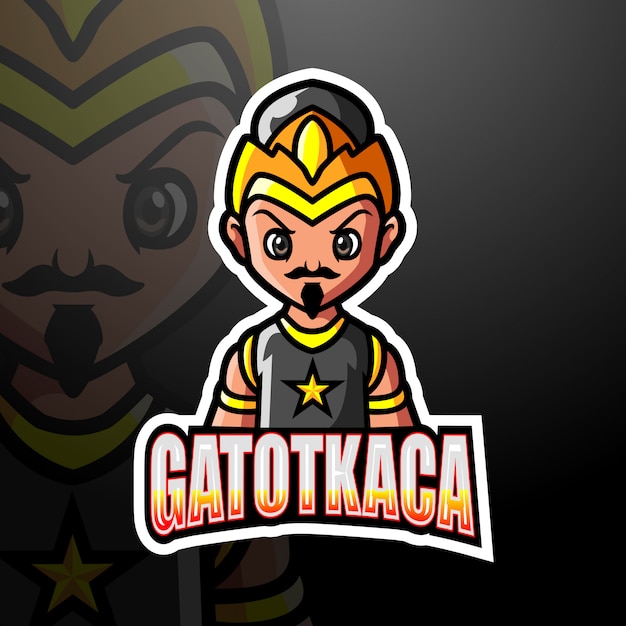 Vecteur illustration esport de la mascotte gatotkaca