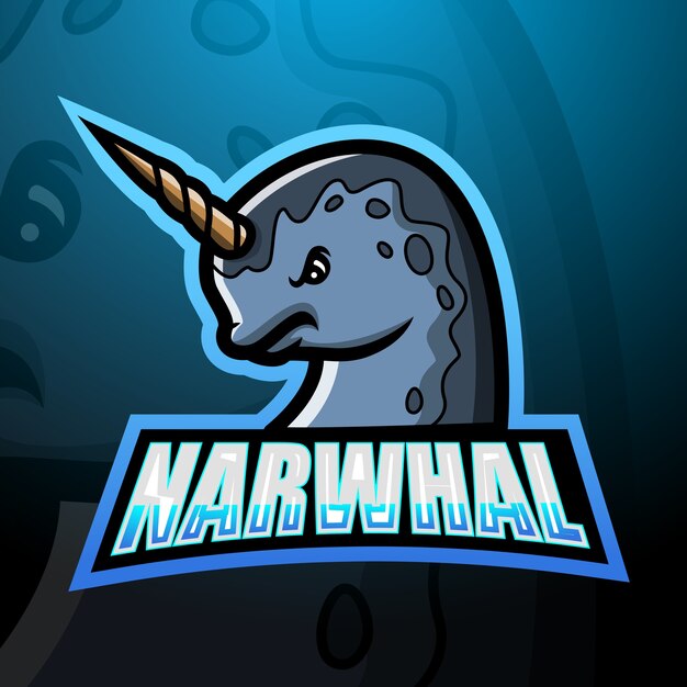 Illustration D'esport De Mascotte De Narval