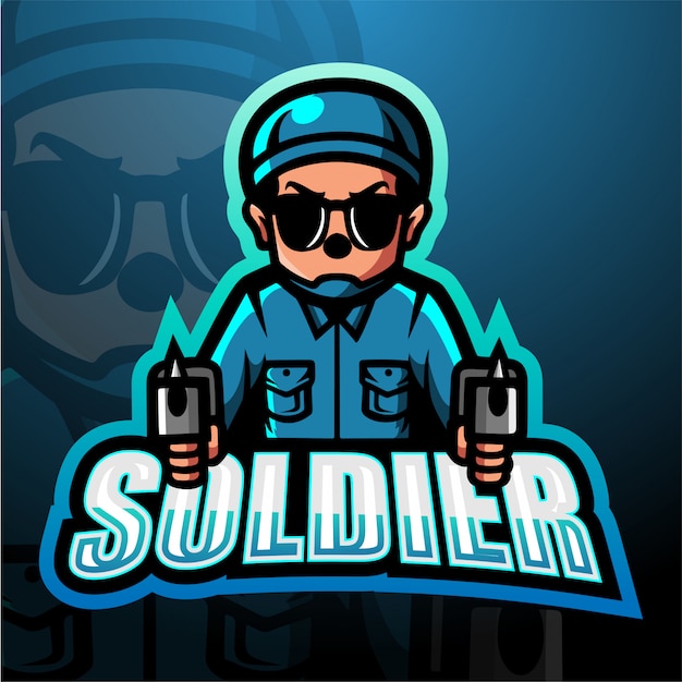 Illustration Esport Mascotte Soldat