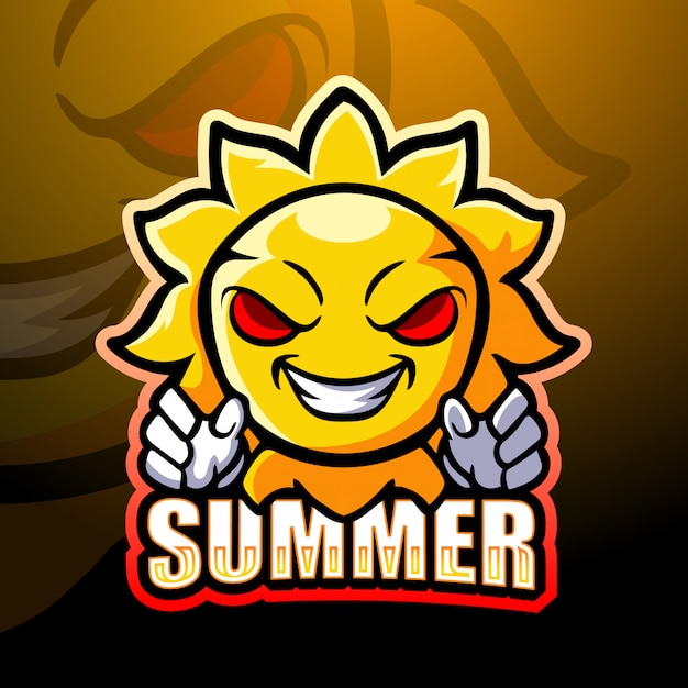 Vecteur illustration esport mascotte soleil