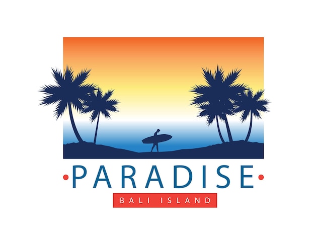 illustration de l'été et du coucher du soleil sur la plage