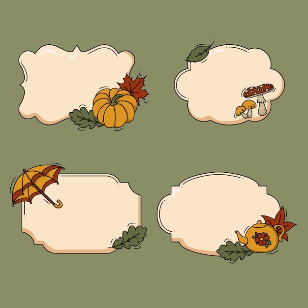 illustration des étiquettes de collection automne