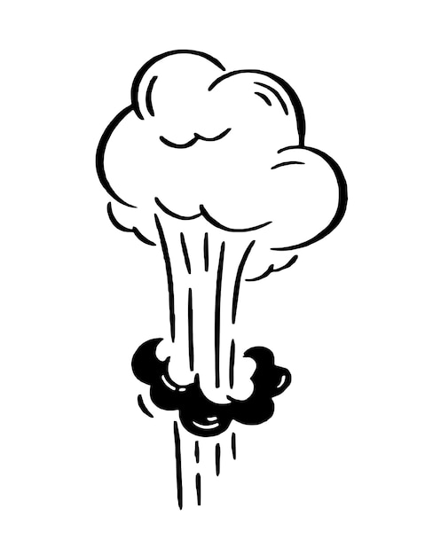 Illustration De L'explosion Et De La Fumée Pour Les Bandes Dessinées élément De Design Rétro Vector Doodle