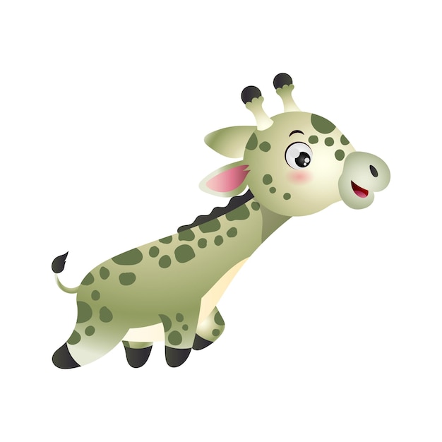 Illustration de l'expression de dessin animé de la girafe mignonne