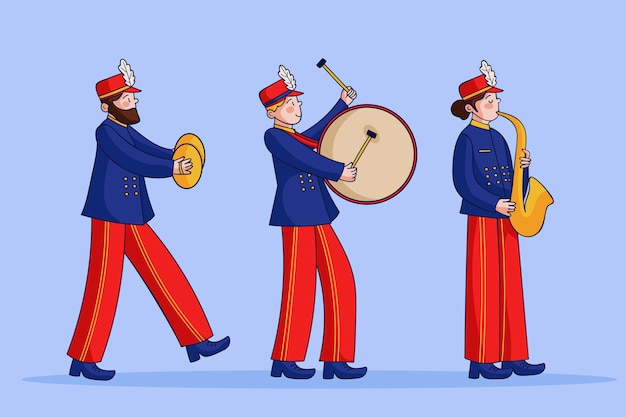 Illustration De Fanfare Dessinée à La Main