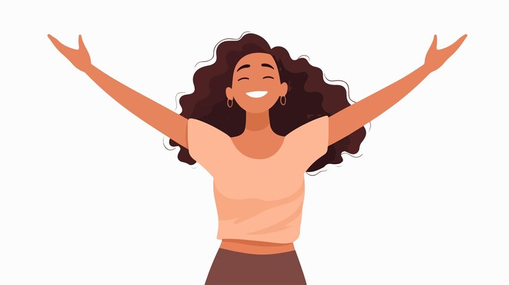 Vecteur une illustration d'une femme avec les bras ouverts