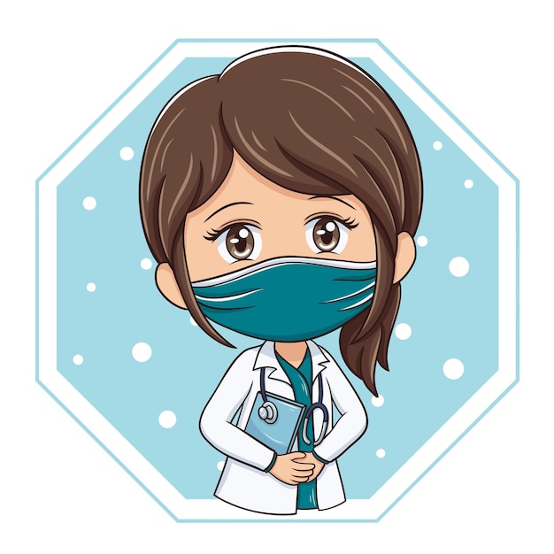 Illustration de femme médecin de personnage de dessin animé
