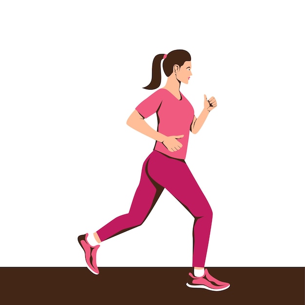 L'illustration d'une femme qui fait du jogging