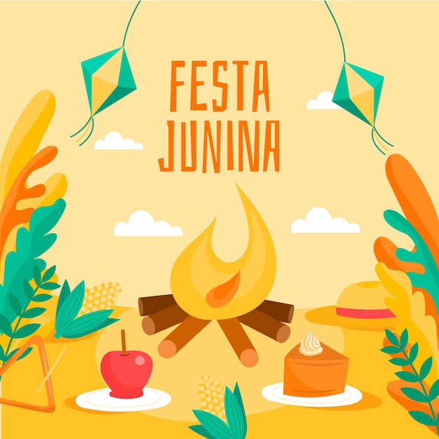 Illustration De Festa Junina Dessinée à La Main