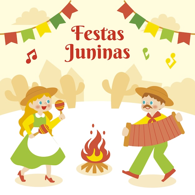 Illustration De Festas Juninas Plat