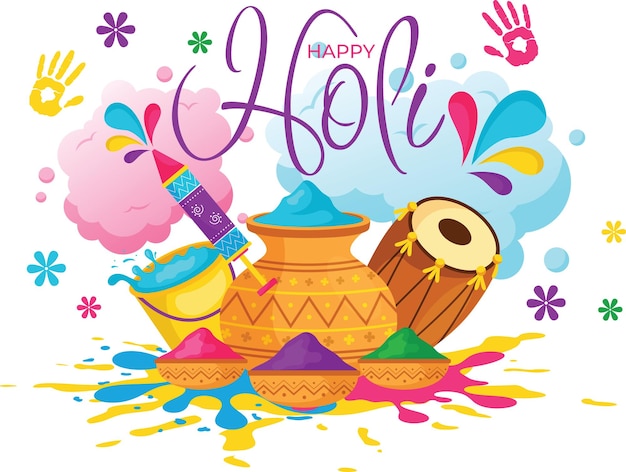 Vecteur l'illustration de la fête du joyeux holi