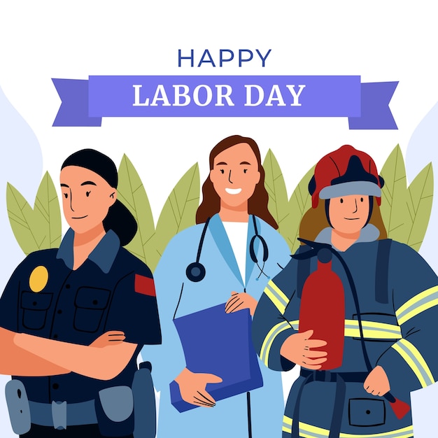 Illustration de la fête du travail plat