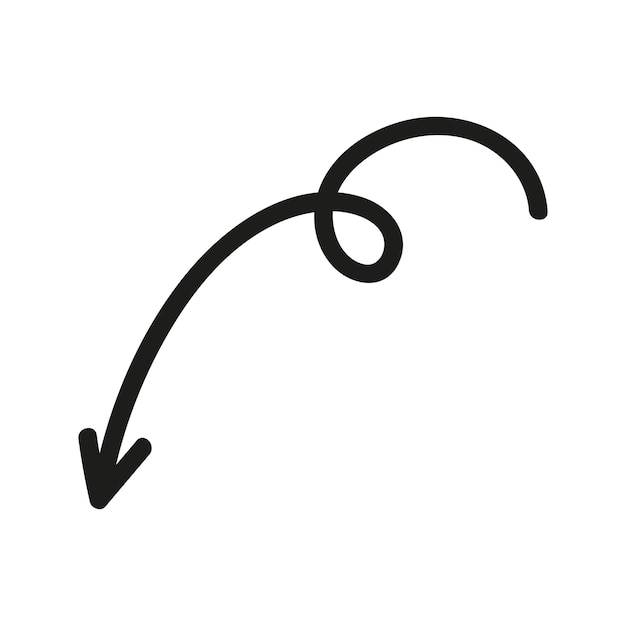 Illustration de flèche Doodle Élément dessiné à la main pour la navigation et les présentations