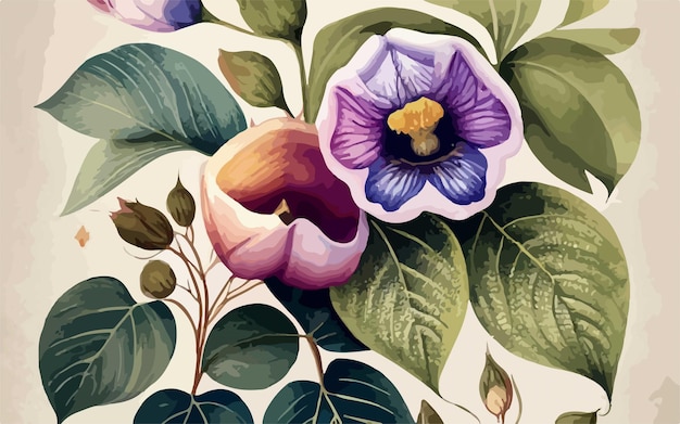 Vecteur illustration de la fleur du clitoria