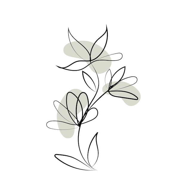 Une Illustration De Fleur Minimaliste Dessin Au Trait Dans Le Style D'art En Ligne