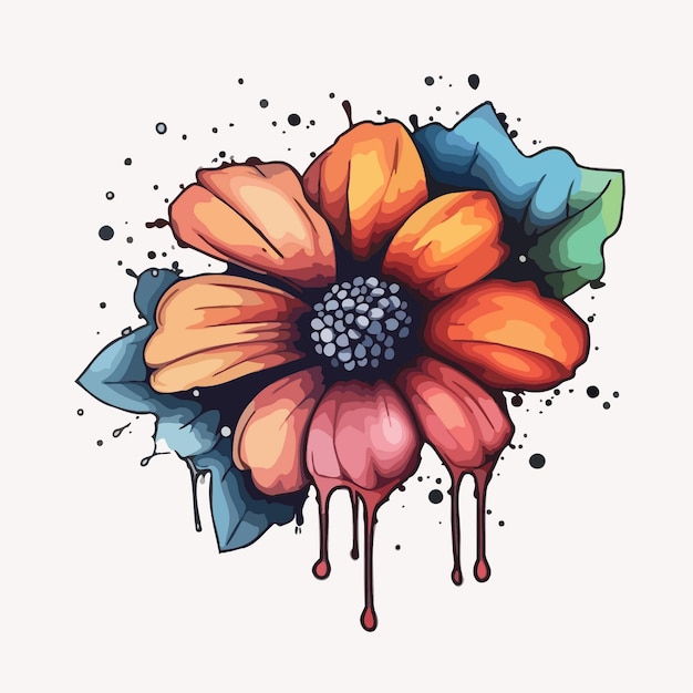 Illustration de fleurs aquarelle sur les fleurs