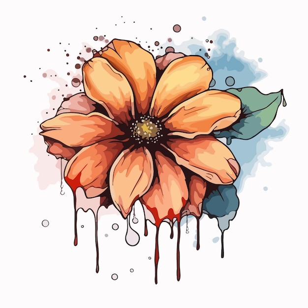 Illustration De Fleurs Aquarelle Sur Les Fleurs