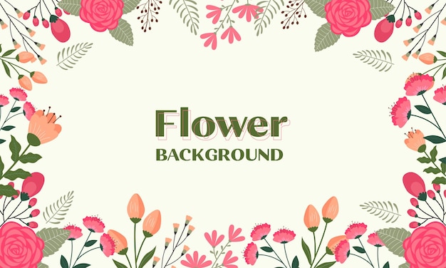 Illustration de fleurs de cadre de printemps pour le concept de fleur de mariage ou d'invitation