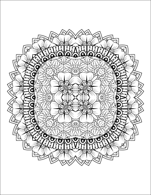 Illustration De Fleurs Dessinées à La Main Page De Coloriage Mandala Pour Adulte Et Intérieur Kdp Mandala