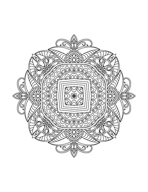 Illustration De Fleurs Dessinées à La Main Page De Coloriage Mandala Pour Adulte Et Intérieur Kdp Mandala