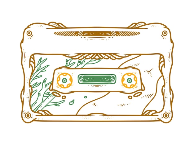 Vecteur illustration florale de la cassette