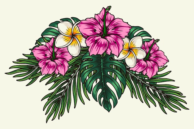 Illustration Florale Tropicale Isolée