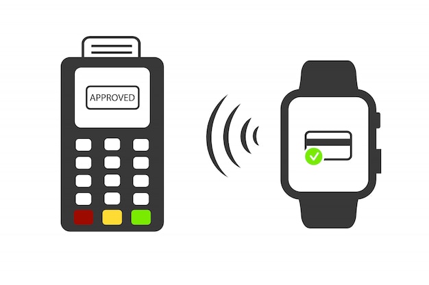 Illustration De La Fonctionnalité Montre-bracelet D'intelligence électronique Pour Le Paiement.