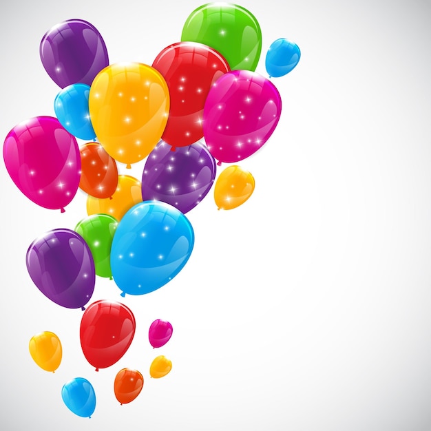 Illustration de fond de ballons brillants de couleur.