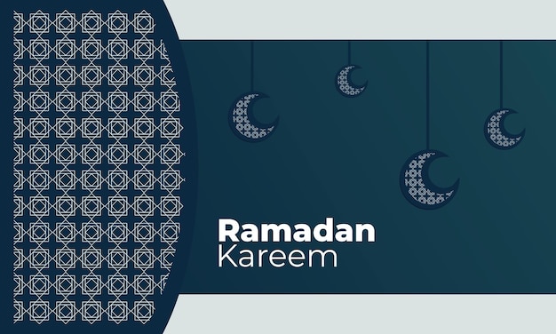 Vecteur illustration de fond bleu islamique ramadan