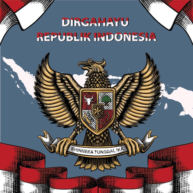 Illustration de fond de célébration dirgahayu republik indonésie