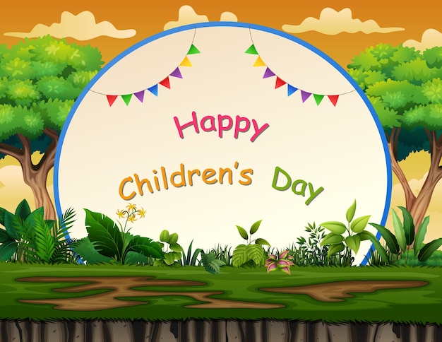 Illustration De Fond Du Modèle Happy Children's Day