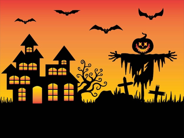 Illustration de fond Halloween silhouette