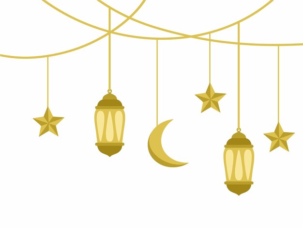 Vecteur illustration de fond de la lanterne de ramadhan kareem