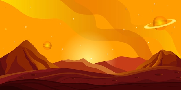 Illustration De Fond De Paysage De Mars