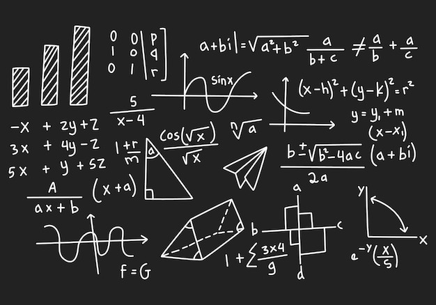 Illustration de fond de tableau mathématique réaliste de vecteur