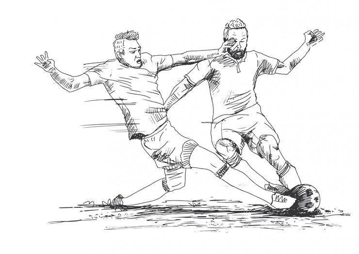 illustration de football de dessin à la main
