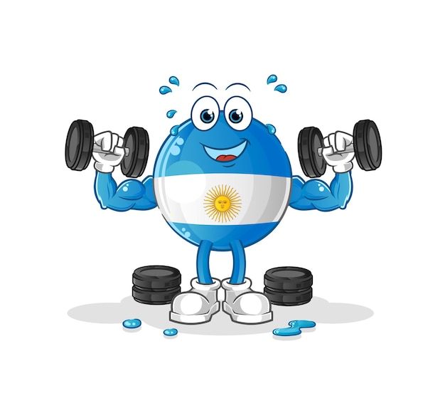 Vecteur illustration de formation de poids de drapeau de l'argentine. vecteur de caractère