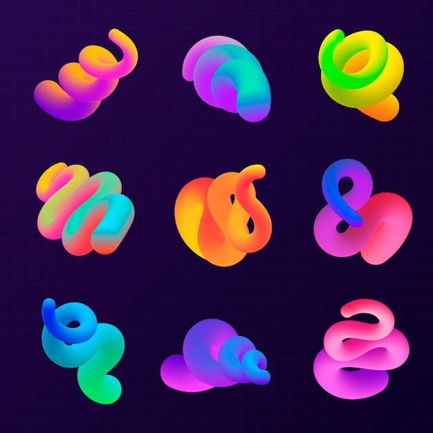 Illustration de forme abstraite en gradient 3D